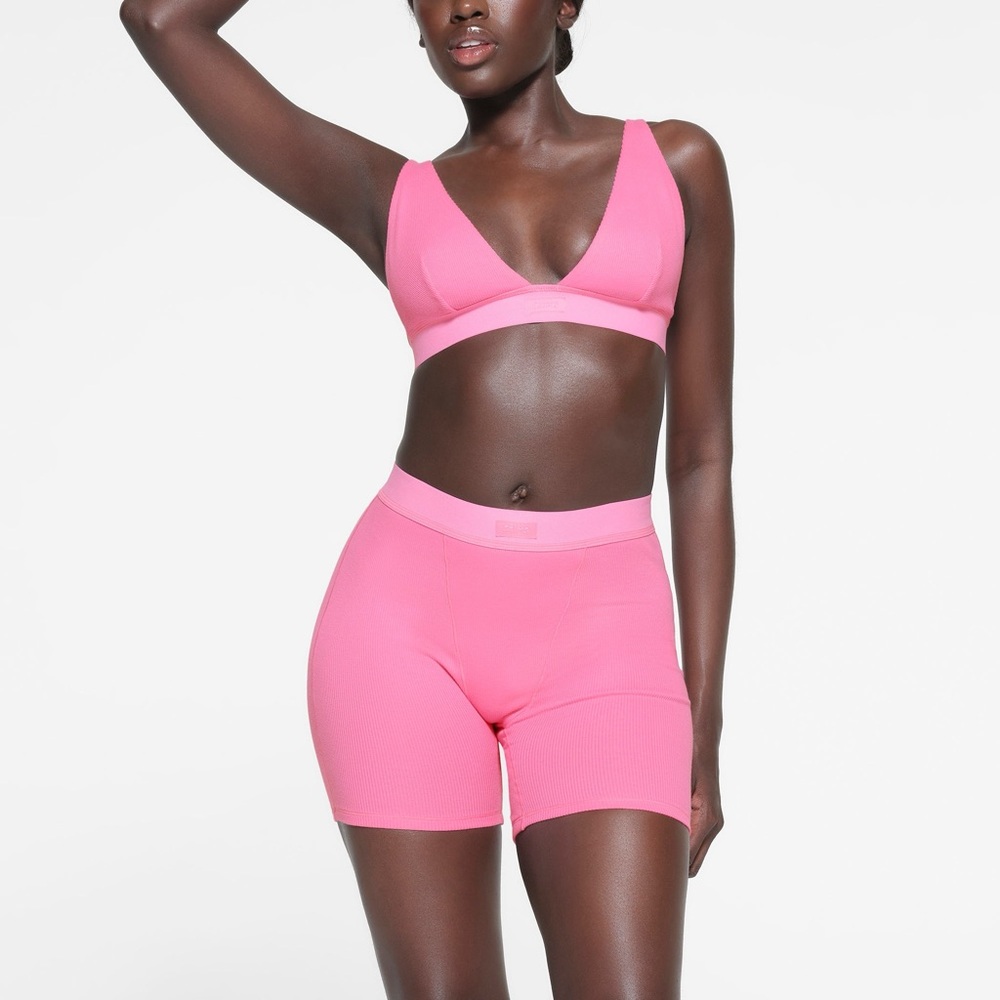 SKIMS sugar pink ribbed set